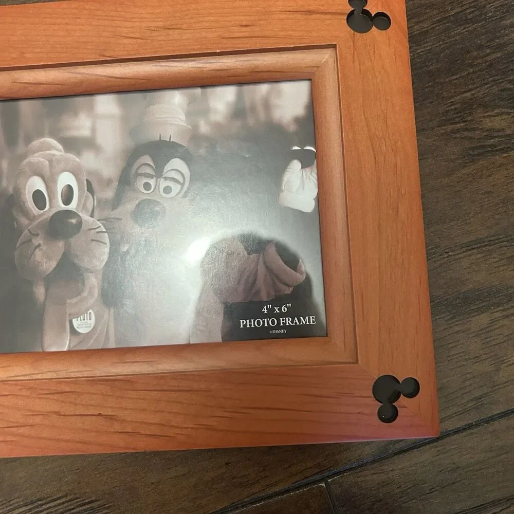 Disney Mickey 3 Wood Picture Hanging Frames 4x6 Parks Photo Frame Wall Decor